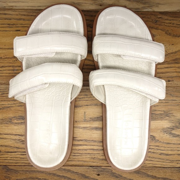Mango MNG Women's Size 40 (8.5) White Slides Sandals #111 - Picture 7 of 10